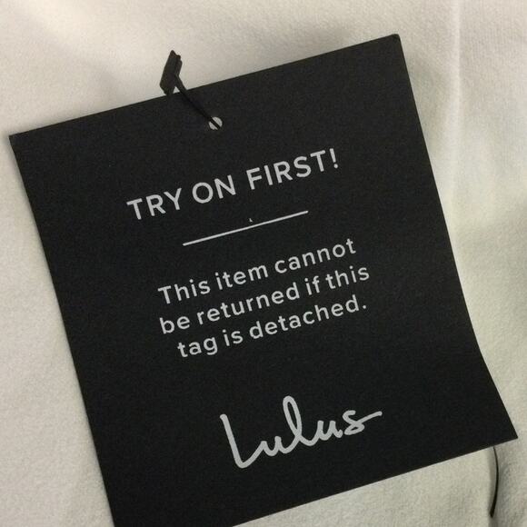 LULU'S SZ L Beaming Perfection White Pearl Organza Tie-Strap Mini Dress NEW B40 - Picture 10 of 10